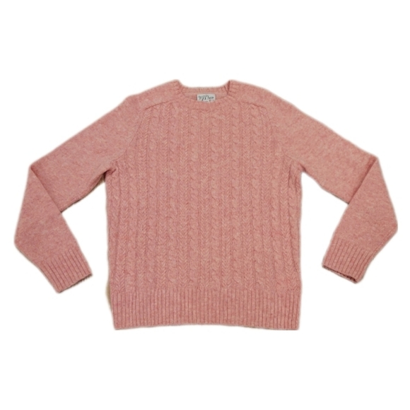 J. Crew Sweaters J Crew Mens Pink 0 Wool Cable Knit Crewneck